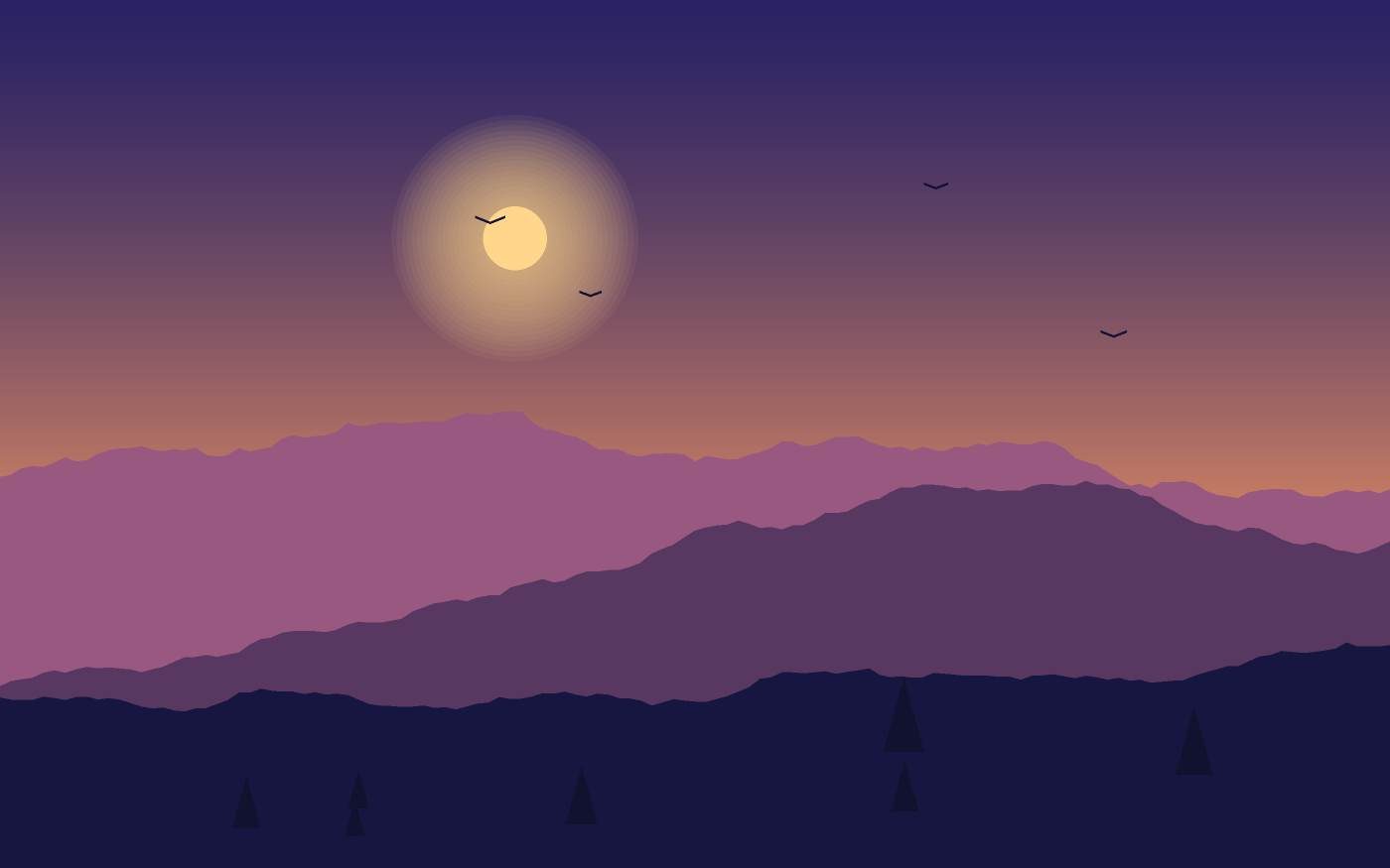 Ilustração de uma paisagem
