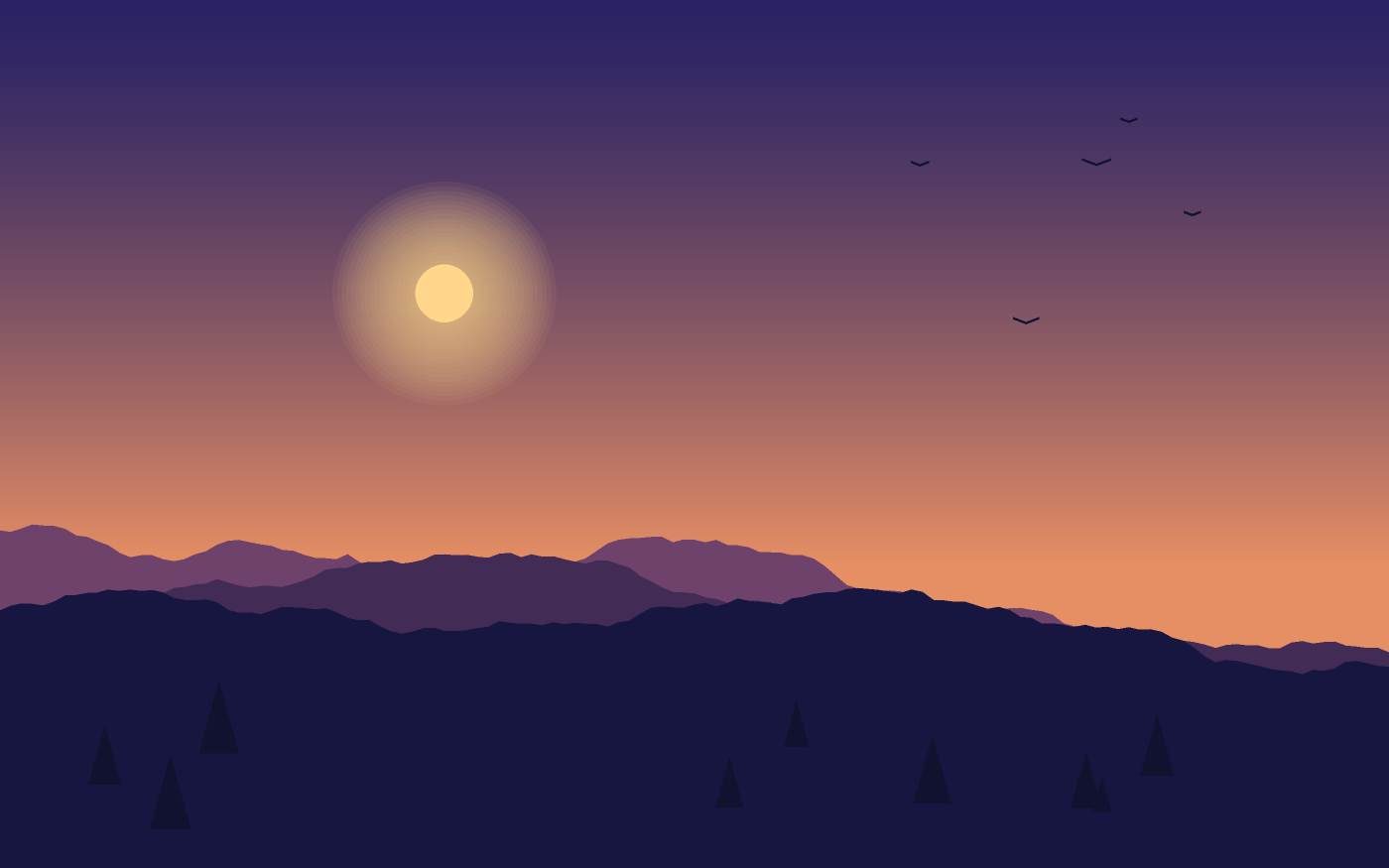 Ilustração de uma paisagem