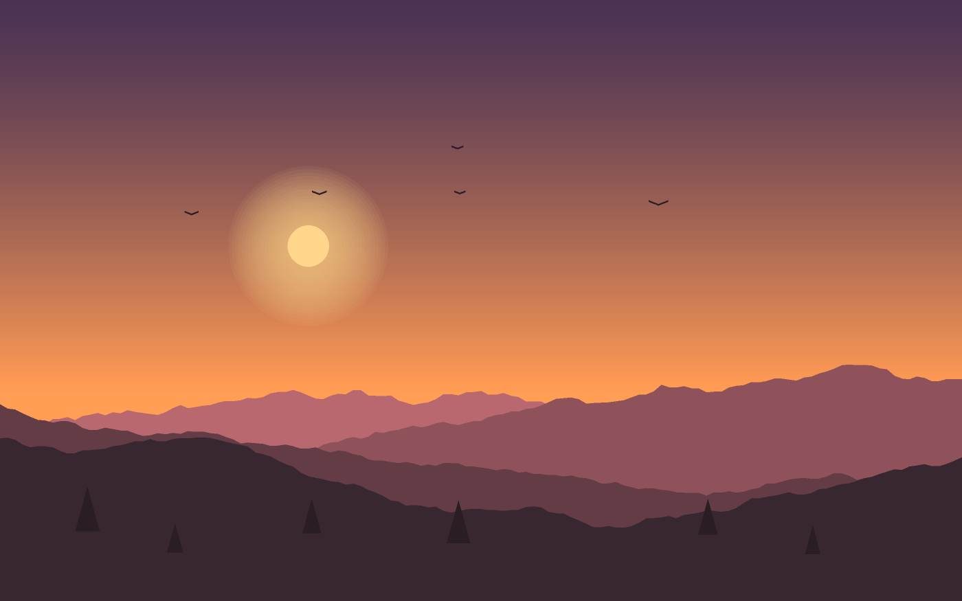 Ilustração de uma paisagem